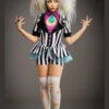 Womens Cute Striped Beetlejuice Style Costume 2 Womens Cute Striped Beetlejuice Style Costume -Halloween Fans Shop cute shorts beetlejuice costume