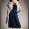 Womens Halloween Gorgeous Midnight Blue Witch Costume 1 Womens Halloween Gorgeous Midnight Blue Witch Costume -Halloween Fans Shop dark blue witch costume 45112