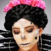 Day Of The Dead Pink Flower Headpiece 2 Day Of The Dead Pink Flower Headpiece -Halloween Fans Shop day of the dead pink flower headband