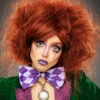 Womens Deluxe Auburn Backcombed Mad Hatter Wig