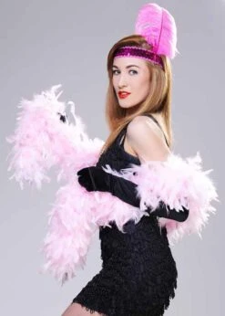 1920s Flapper Deluxe Pale Pink Feather Boa