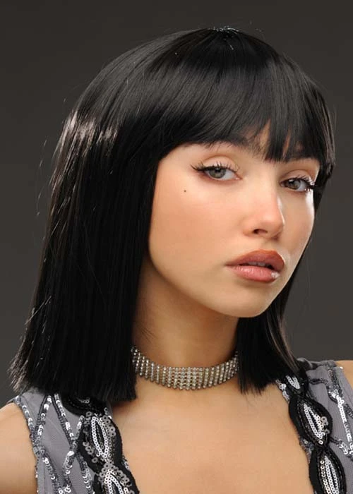 Ladies 20s Black Blunt Bob Lola Wig 4 Ladies 20s Black Blunt Bob Lola Wig - Image 2