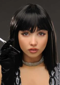 Ladies 20s Black Blunt Bob Lola Wig 8 Ladies 20s Black Blunt Bob Lola Wig -Halloween Fans Shop deluxe black 1920s lola wig 42489 02