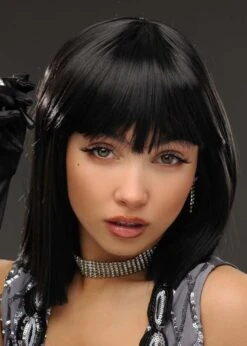 Ladies 20s Black Blunt Bob Lola Wig 9 Ladies 20s Black Blunt Bob Lola Wig -Halloween Fans Shop deluxe black 1920s lola wig 42489 03