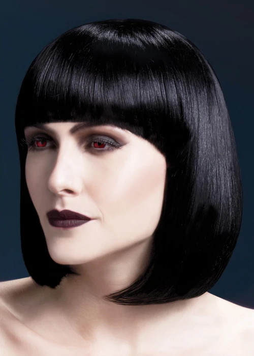Deluxe Gothic Black Bobbed Elise Wig 3 Deluxe Gothic Black Bobbed Elise Wig