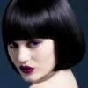 Deluxe Gothic Black Bobbed Mia Wig -Halloween Fans Shop deluxe gothic black mia wig