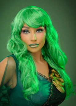 Womens Deluxe Curly Green Medusa Wig