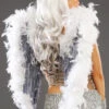 Deluxe Grey And White Diamante Angel Feather Wings -Halloween Fans Shop deluxe grey feather rhinestone angel wings