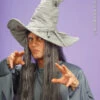 Deluxe Suede Look Grey Wizard Hat -Halloween Fans Shop deluxe grey wizard hat 8522W