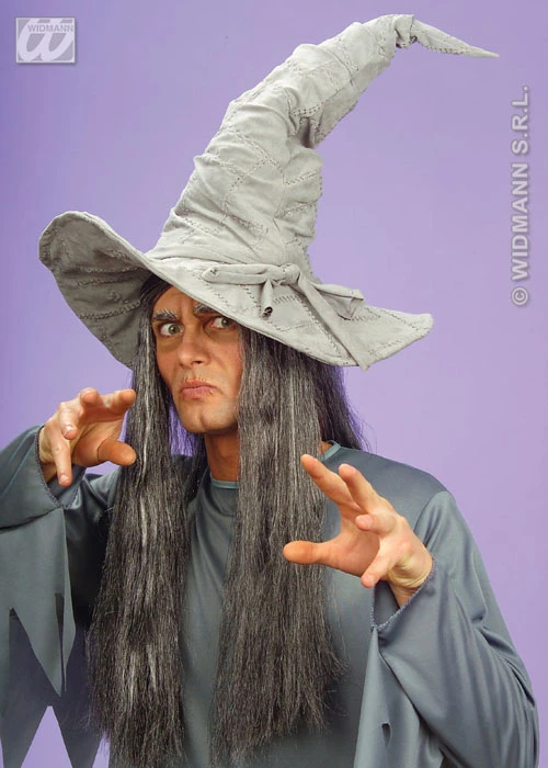 Deluxe Suede Look Grey Wizard Hat 3 Deluxe Suede Look Grey Wizard Hat