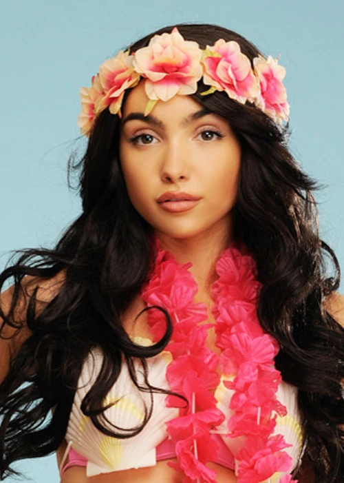 Deluxe Hawaiian Pink Flower Headband 3 Deluxe Hawaiian Pink Flower Headband