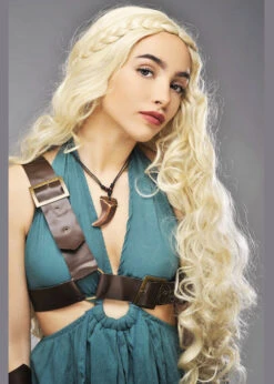 Womens Mother Of Dragons Style Blonde Daenerys Wig 9 Womens Mother Of Dragons Style Blonde Daenerys Wig -Halloween Fans Shop deluxe mother of dragons wig 03
