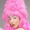 Deluxe Pink Panto Dame Pompadour Wig 1 Deluxe Pink Panto Dame Pompadour Wig -Halloween Fans Shop deluxe pink panto dame wig 8735 11