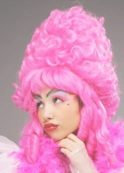 Deluxe Pink Panto Dame Pompadour Wig -Halloween Fans Shop deluxe pink panto dame wig 8735 11 02