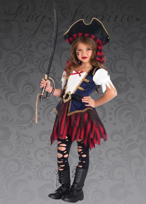 Childrens Deluxe Caribbean Pirate Girl Costume 3 Childrens Deluxe Caribbean Pirate Girl Costume