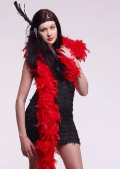 Deluxe Red 1920s Feather Boa