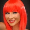 Womens Deluxe Halloween Red Devil Girl Wig -Halloween Fans Shop deluxe red devil wig 42496