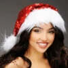 Womens Christmas Deluxe Red Sequin Santa Hat 1 Womens Christmas Deluxe Red Sequin Santa Hat -Halloween Fans Shop deluxe red sequin santa hat