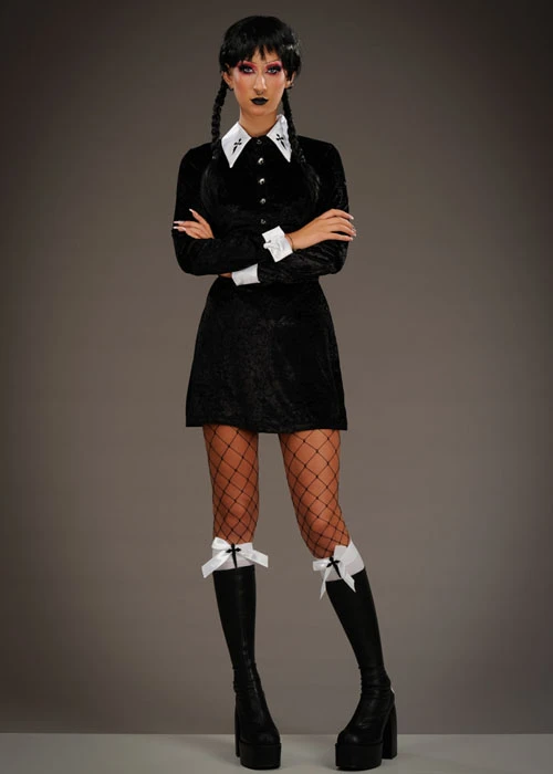 Womens Halloween Deluxe Wednesday Costume 9 Womens Halloween Deluxe Wednesday Costume - Image 7