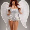 Womens Stunning Deluxe XL White Feather Angel Wings 2 Womens Stunning Deluxe XL White Feather Angel Wings -Halloween Fans Shop deluxe xl white feather angel wings A2887