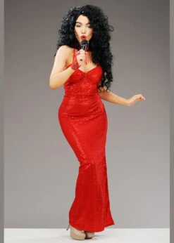 Womens Diana Ross Style Costume With Wig
