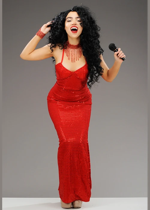 Womens Diana Ross Style Costume With Wig 5 Womens Diana Ross Style Costume With Wig - Image 3