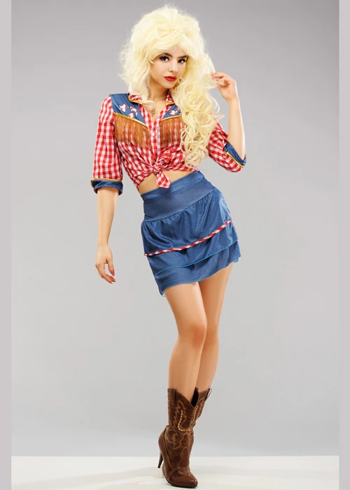 Womens Dolly Parton Wild West Cowgirl Costume 4 Womens Dolly Parton Wild West Cowgirl Costume - Image 2
