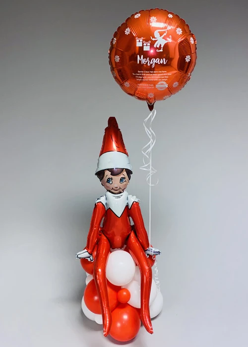 Personalised Christmas Elf On The Shelf Balloon Stack 3 Personalised Christmas Elf On The Shelf Balloon Stack