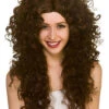 Womens Long Brown Curly Wig 2 Womens Long Brown Curly Wig -Halloween Fans Shop ew 8414rs