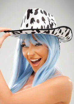 Womens Festival Cow Print Cowboy Hat