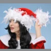 Womens Deluxe Christmas Feather Santa Hat 1 Womens Deluxe Christmas Feather Santa Hat -Halloween Fans Shop fluffy feather santa hat