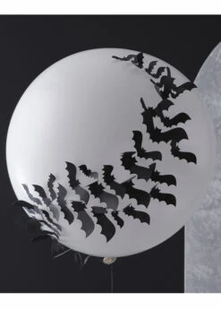 Halloween Giant White Balloon With Bats
