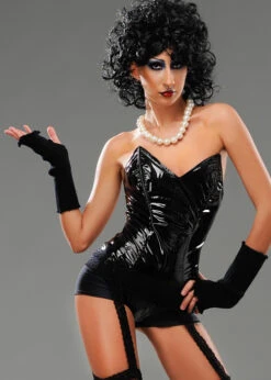 Rocky Horror Style Frank N Furter Black Fingerless Gloves -Halloween Fans Shop frank n furter fingerless gloves 02