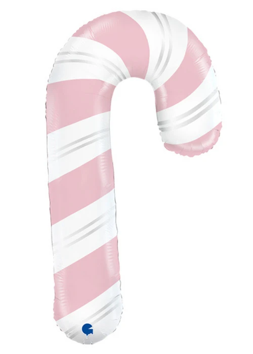 Inflated Large Pastel Pink Striped Candy Cane Helium Balloon 3 Inflated Large Pastel Pink Striped Candy Cane Helium Balloon