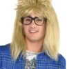 Mens Waynes World Style Garth Kit With Wig -Halloween Fans Shop garth wig and glasses set