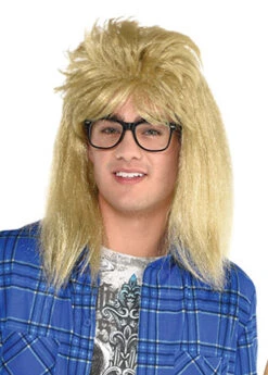 Mens Waynes World Style Garth Kit With Wig