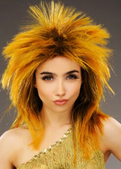 Womens 1980s Ginger Tina Turner Style Wig