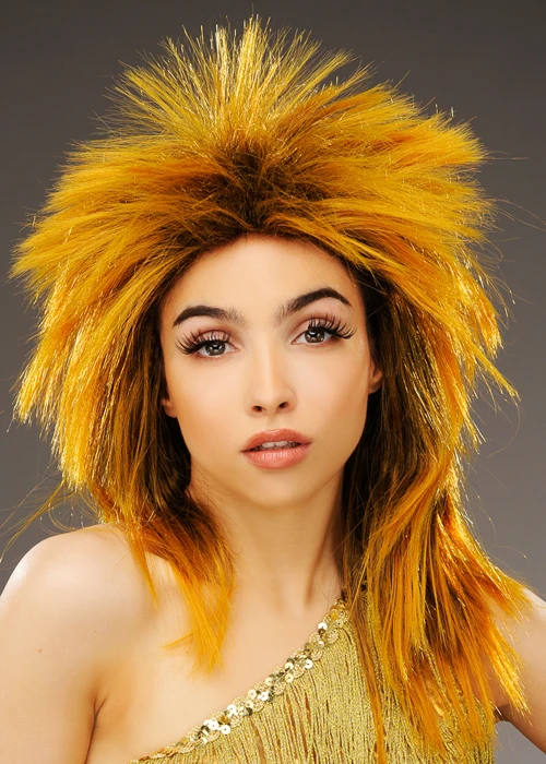 Womens 1980s Ginger Tina Turner Style Wig 4 Womens 1980s Ginger Tina Turner Style Wig - Image 2