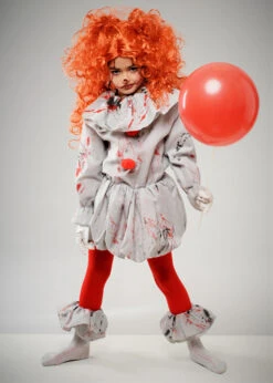 Girls New Pennywise Style Grey It Clown Costume 7 Girls New Pennywise Style Grey It Clown Costume -Halloween Fans Shop girls grey it clown outfit 87696 02