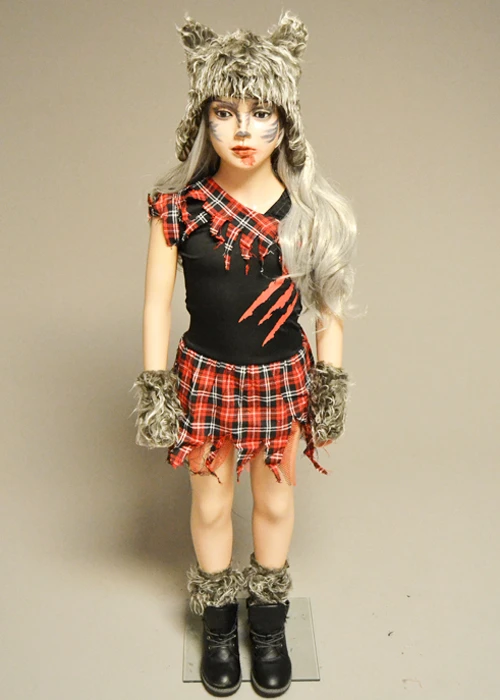 Childrens Halloween Werewolf Girl Costume 3 Childrens Halloween Werewolf Girl Costume