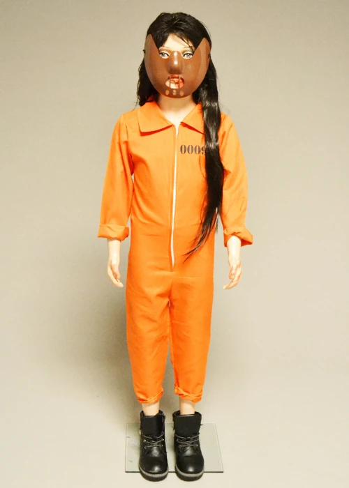 Kids Hannibal Style Orange Prisoner Girl Costume 3 Kids Hannibal Style Orange Prisoner Girl Costume