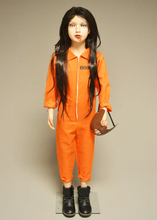 Kids Hannibal Style Orange Prisoner Girl Costume 4 Kids Hannibal Style Orange Prisoner Girl Costume - Image 2