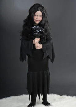 Childrens Size Halloween Morticia Style Costume
