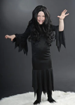 Childrens Size Halloween Morticia Style Costume -Halloween Fans Shop girls morticia halloween costume 02