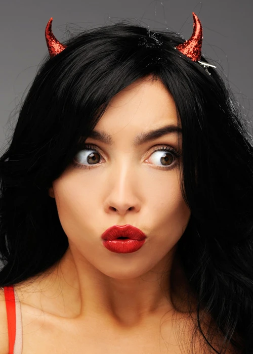 Halloween Red Glitter Devil Horns Hair Clips 3 Halloween Red Glitter Devil Horns Hair Clips