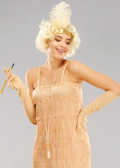 Womens 1920s Gold Sequin Headband And Gloves 5 Womens 1920s Gold Sequin Headband And Gloves -Halloween Fans Shop gold 20s gloves and headband 01