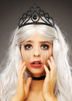 Stunning Halloween Black Plastic Gothic Tiara -Halloween Fans Shop gothic black jewel tiara 01