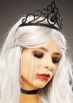 Stunning Halloween Black Plastic Gothic Tiara -Halloween Fans Shop gothic black jewel tiara 02
