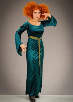 Womens Hocus Pocus Winifred Green Witch Costume -Halloween Fans Shop green velvet hocus pocus dress 02