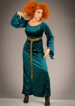 Womens Hocus Pocus Winifred Green Witch Costume -Halloween Fans Shop green velvet hocus pocus dress 03